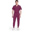 Dickies Men’s Scrub Pant Jogger with Waistband 5 Pockets & 360° Stretch DK040(Wine)