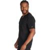 Dickies Scrub Top for Men with Zip Chest Pocket, Rib Knit, I.D. Badge at, 2-Way Stretch Durable & Breathable Fabric – DK865(Black)