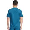Dickies Scrub Top for Men with Zip Chest Pocket, Rib Knit, I.D. Badge at, 2-Way Stretch Durable & Breathable Fabric – DK865(Caribbean Blue)