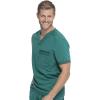 Dickies Scrub Top for Men with Zip Chest Pocket, Rib Knit, I.D. Badge at, 2-Way Stretch Durable & Breathable Fabric – DK865(Hunter Green)