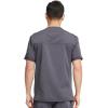 Dickies Scrub Top for Men with Zip Chest Pocket, Rib Knit, I.D. Badge at, 2-Way Stretch Durable & Breathable Fabric – DK865(Pewter)