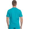 Dickies Scrub Top for Men with Zip Chest Pocket, Rib Knit, I.D. Badge at, 2-Way Stretch Durable & Breathable Fabric – DK865(Teal Blue)