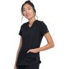 Dickies V-Neck Scrub Top with 5 Pockets Shirttail Hem and Bi-Stretch Technology DK875(Black)