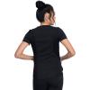 Dickies V-Neck Scrub Top with 5 Pockets Shirttail Hem and Bi-Stretch Technology DK875(Black)