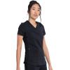 Dickies V-Neck Scrub Top with 5 Pockets Shirttail Hem and Bi-Stretch Technology DK875(Black)