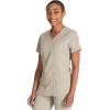 Dickies V-Neck Scrub Top with 5 Pockets Shirttail Hem and Bi-Stretch Technology DK875(Heather Blonde Wood)