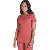Dickies V-Neck Scrub Top with 5 Pockets Shirttail Hem and Bi-Stretch Technology DK875(Heather Clay)
