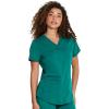 Dickies V-Neck Scrub Top with 5 Pockets Shirttail Hem and Bi-Stretch Technology DK875(Hunter Green)