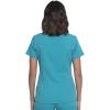 Dickies V-Neck Scrub Top with 5 Pockets Shirttail Hem and Bi-Stretch Technology DK875(Teal Blue)