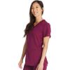 Dickies V-Neck Scrub Top with 5 Pockets Shirttail Hem and Bi-Stretch Technology DK875(Wine)