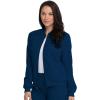 Dickies Women Scrub Jacket Zip Front Warm-Up Rib Knit Collar with 2 Welt Pocket DK365(Navy)