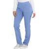Dickies Women Scrub Pull-on Pant Mid Rise Tapered Leg Bottoms with 6 Pockets & Rib-Knit Waistband DK135(Ciel)
