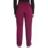 Dickies Women Scrub Pull-on Pant Mid Rise Tapered Leg Bottoms with 6 Pockets & Rib-Knit Waistband DK135(Wine)