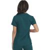 Dickies Women Scrub Top V-Neck with with Rib Knit Panels 2 Pockets and Bungee Loop DK870(Caribbean Blue)