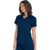 Dickies Women Scrub Top V-Neck with with Rib Knit Panels 2 Pockets and Bungee Loop DK870(Navy)