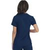 Dickies Women Scrub Top V-Neck with with Rib Knit Panels 2 Pockets and Bungee Loop DK870(Navy)