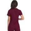 Dickies Women Scrub Top V-Neck with with Rib Knit Panels 2 Pockets and Bungee Loop DK870(Wine)