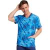 Dickies Dynamix Men Scrubs Top Rib Knit V-Neck Plus Size DK607, 4XL, Tonal Tie Dye Navy