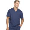 Dickies Dynamix Scrubs for Men Athletic-Inspired V-Neck Chest Pocket Scrub Top with Four-Way Stretch & Moisture Wicking DK610(Navy)