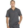 Dickies Dynamix Scrubs for Men Athletic-Inspired V-Neck Chest Pocket Scrub Top with Four-Way Stretch & Moisture Wicking DK610(Pewter)