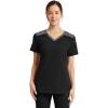 Dickies Dynamix Womens Tops, Athletic-Inspired Mélange V-Neck Scrub Top with Four-Way Stretch and Moisture Wicking DK740(Black)