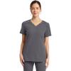 Dickies Dynamix Womens Tops, Athletic-Inspired Mélange V-Neck Scrub Top with Four-Way Stretch and Moisture Wicking DK740(Pewter)