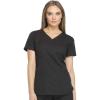 Dickies Dynamix Womens Tops, Athletic-Inspired V-Neck Scrub Top with Four-Way Stretch and Moisture Wicking DK730(Black)