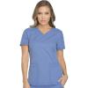 Dickies Dynamix Womens Tops, Athletic-Inspired V-Neck Scrub Top with Four-Way Stretch and Moisture Wicking DK730(Ciel Blue)