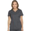 Dickies Dynamix Womens Tops, Athletic-Inspired V-Neck Scrub Top with Four-Way Stretch and Moisture Wicking DK730(Pewter)