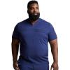 Dickies Scrub Top for Men with Zip Chest Pocket, Rib Knit, I.D. Badge at, 2-Way Stretch Durable & Breathable Fabric – DK865(Navy)