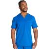 Dickies Scrub Top for Men with Zip Chest Pocket, Rib Knit, I.D. Badge at, 2-Way Stretch Durable & Breathable Fabric – DK865(Royal)