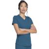 Dickies V-Neck Scrub Top with 5 Pockets Shirttail Hem and Bi-Stretch Technology DK875(Caribbean Blue)