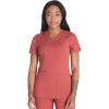 Dickies V-Neck Scrub Top with 5 Pockets Shirttail Hem and Bi-Stretch Technology DK875(Heather Clay)