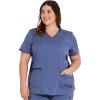 Dickies V-Neck Scrub Top with 5 Pockets Shirttail Hem and Bi-Stretch Technology DK875(Heather Navy)