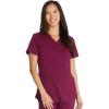Dickies V-Neck Scrub Top with 5 Pockets Shirttail Hem and Bi-Stretch Technology DK875(Wine)