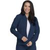 Dickies Women Scrub Jacket Zip Front Warm-Up Rib Knit Collar with 2 Welt Pocket DK365(Navy)