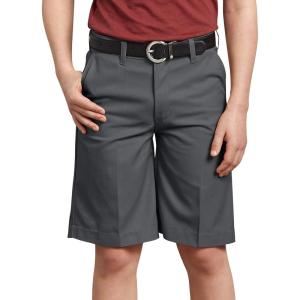 Dickies Boys’ Flex Waist Flat Front Short(Charcoal V1)