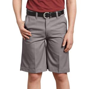 Dickies Boys’ Flex Waist Flat Front Short(Silver)