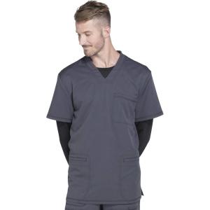 Dickies Dynamix Men Scrubs Top V-Neck DK640(Pewter)