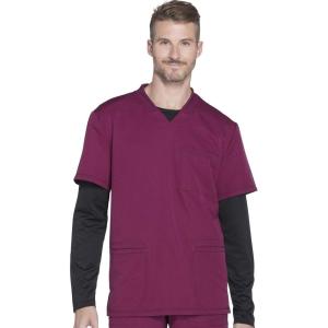 Dickies Dynamix Men Scrubs Top V-Neck DK640(Wine)
