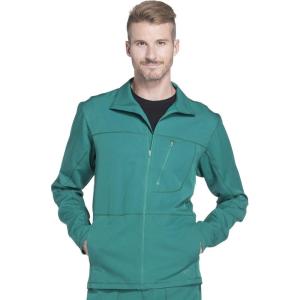 Dickies Dynamix Men Warm Up Scrubs Jacket Zip Front DK310(Hunter Green)