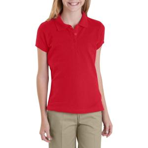 Dickies Girls 7-16 Short Sleeve Performance Polo Shirt(English Red)