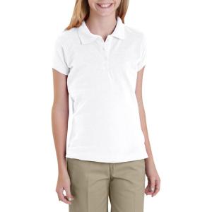 Dickies Girls 7-16 Short Sleeve Performance Polo Shirt(White)