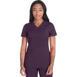 Dickies V-Neck Scrub Top with 5 Pockets Shirttail Hem and Bi-Stretch Technology DK875(Deep Amethyst)