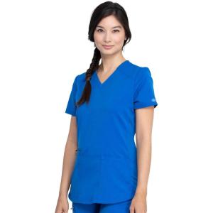 Dickies V-Neck Scrub Top with 5 Pockets Shirttail Hem and Bi-Stretch Technology DK875(Royal)