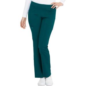 Dickies Women Scrub Pull-on Pant Mid Rise Tapered Leg Bottoms with 6 Pockets & Rib-Knit Waistband DK135(Caribbean Blue)
