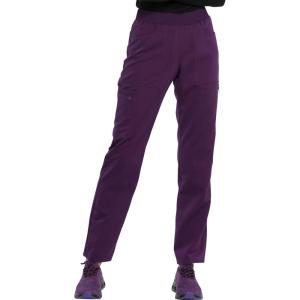 Dickies Women Scrub Pull-on Pant Mid Rise Tapered Leg Bottoms with 6 Pockets & Rib-Knit Waistband DK135(Eggplant)