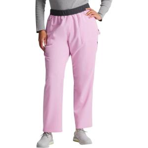 Dickies Women Scrub Pull-on Pant Mid Rise Tapered Leg Bottoms with 6 Pockets & Rib-Knit Waistband DK135(Frosted Strawberry)