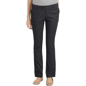 Dickies Women’s Juniors Plus Size Slim Straight Stretch Pants(Black)