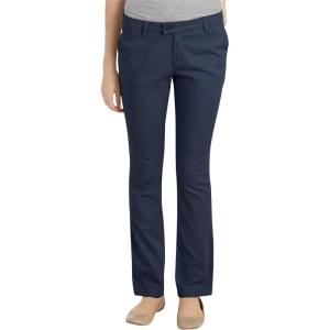 Dickies Women’s Juniors Plus Size Slim Straight Stretch Pants(Dark Navy)
